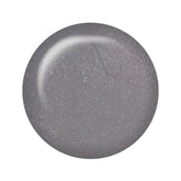 Swatch of ibd Just Gel Polish Head in the Clouds, a silver-gray shimmer gel polish with a celestial finish.